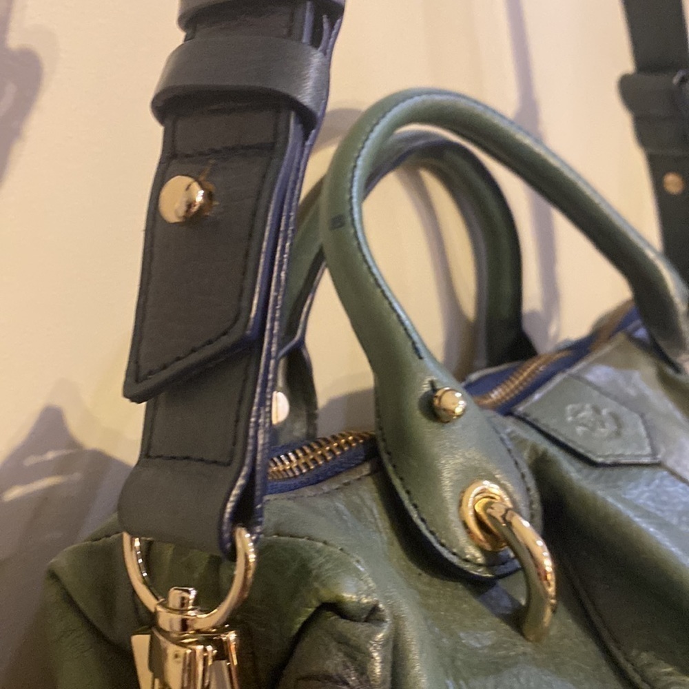 Tre Vero leather satchel purse crossbody bag removable strap - Picture 9 of 11